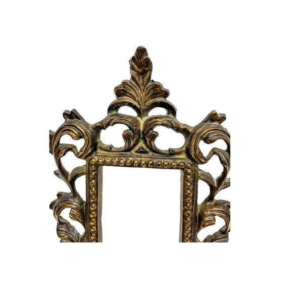 Vintage Cast Metal Ornate Brass Victorian Rococo Style Frame - Picture 3 of 6
